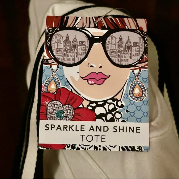 NWT-Brighton “SPARKLE and SHINE” Colorful Illustrated Tote Bag - Picture 3 of 9